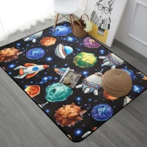 Tapis Invasion Extraterrestre Pour La Chambre Des Enfants - 50 x 80 Cm