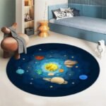tapis rond colore avec planetes pour chambre denfant 60cm 321 1