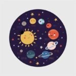 tapis rond espace decor planetaire pour chambre denfant 164 1