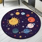 tapis rond espace decor planetaire pour chambre denfant 60cm 177 1