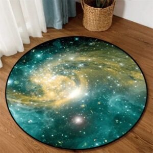 tapis spatial turquoise pour une chambre etoilee 60cm 940 1