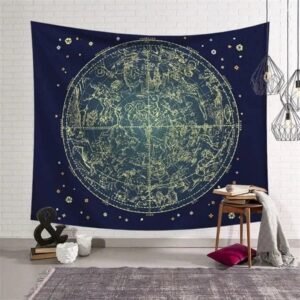 tenture murale carte des constellations vintage 130 x 150 cm 846 1