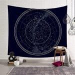 Tenture Murale En Polyester Avec Carte Du Ciel étoilé - 150 x 130 Cm