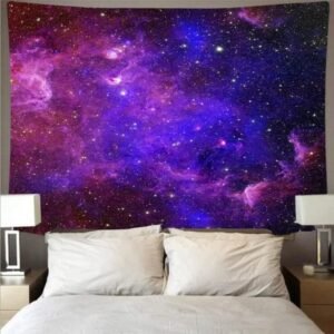tenture murale en polyester ciel etoile et nebuleuses 100 x 150 cm decorations 465 1