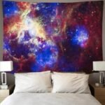 tenture murale espace avec nebuleuses pour chambre ou salon 100 x 150 cm decorations 817 1