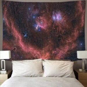tenture murale nebuleuse rouge pour une deco spatiale unique 150 x 200 cm decorations 160 1