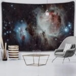 tenture murale spatiale avec nebuleuses et etoiles 100 x 150 cm decorations 438 1