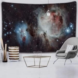tenture murale spatiale avec nebuleuses et etoiles 100 x 150 cm decorations 438 1