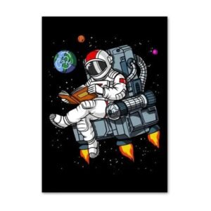 toile astronaute lecture ideal pour passionnes dastronomie 30 x 40 cm 502 1
