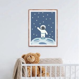 Toile Décorative D’astronaute Pour Chambre D’enfant - 30 x 40 Cm